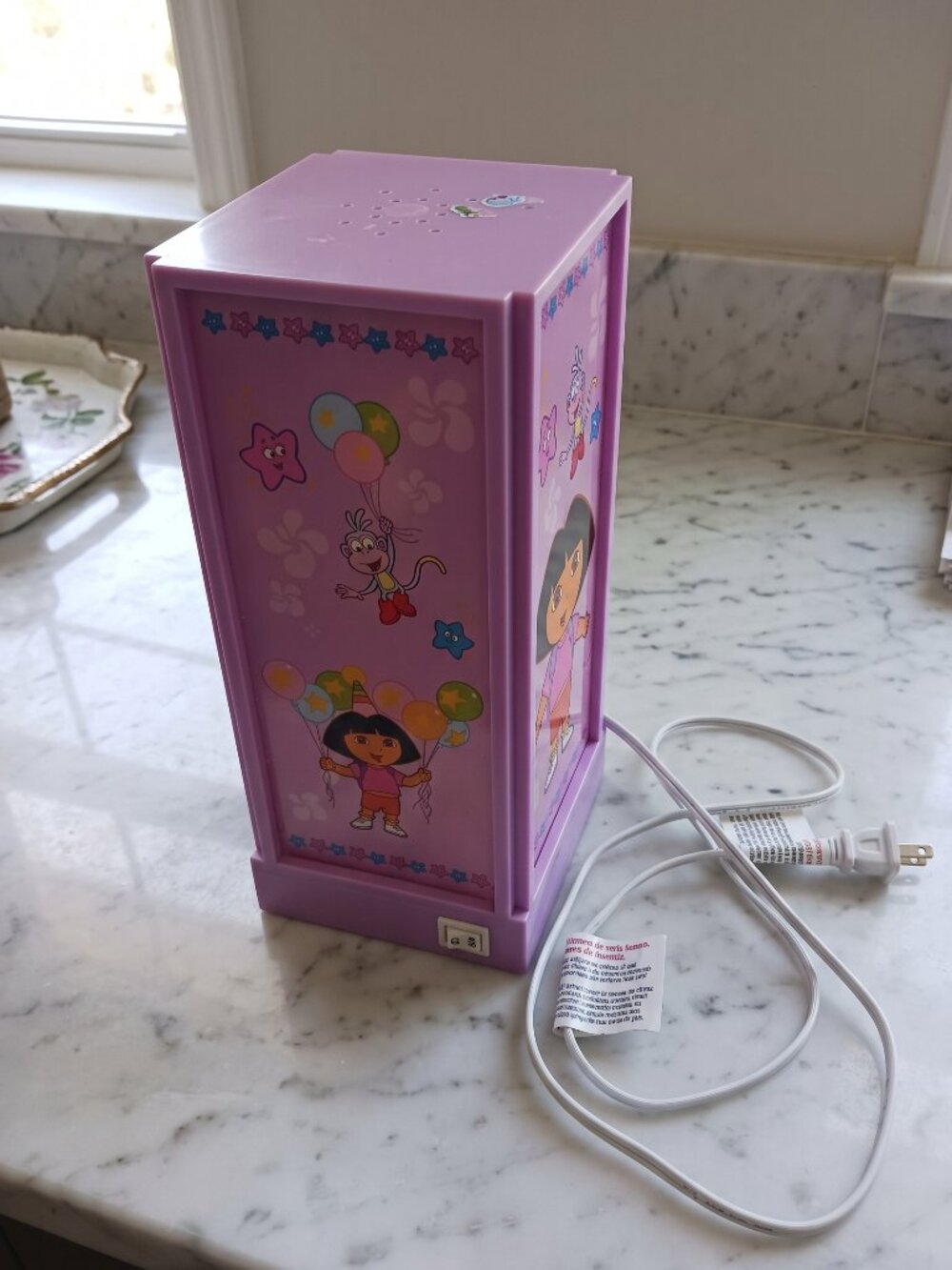 Vintage 2006 Dora the Explorer Pink Rectangular Night Light Lamp